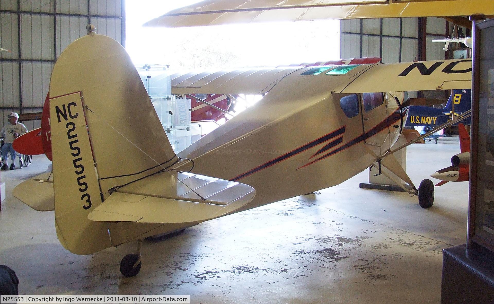 N25553, 1940 Rearwin Cloudster 8135 C/N 829, Rearwin 8135 Cloudster at the San Diego Air & Space Museum's Gillespie Field Annex, El Cajon CA