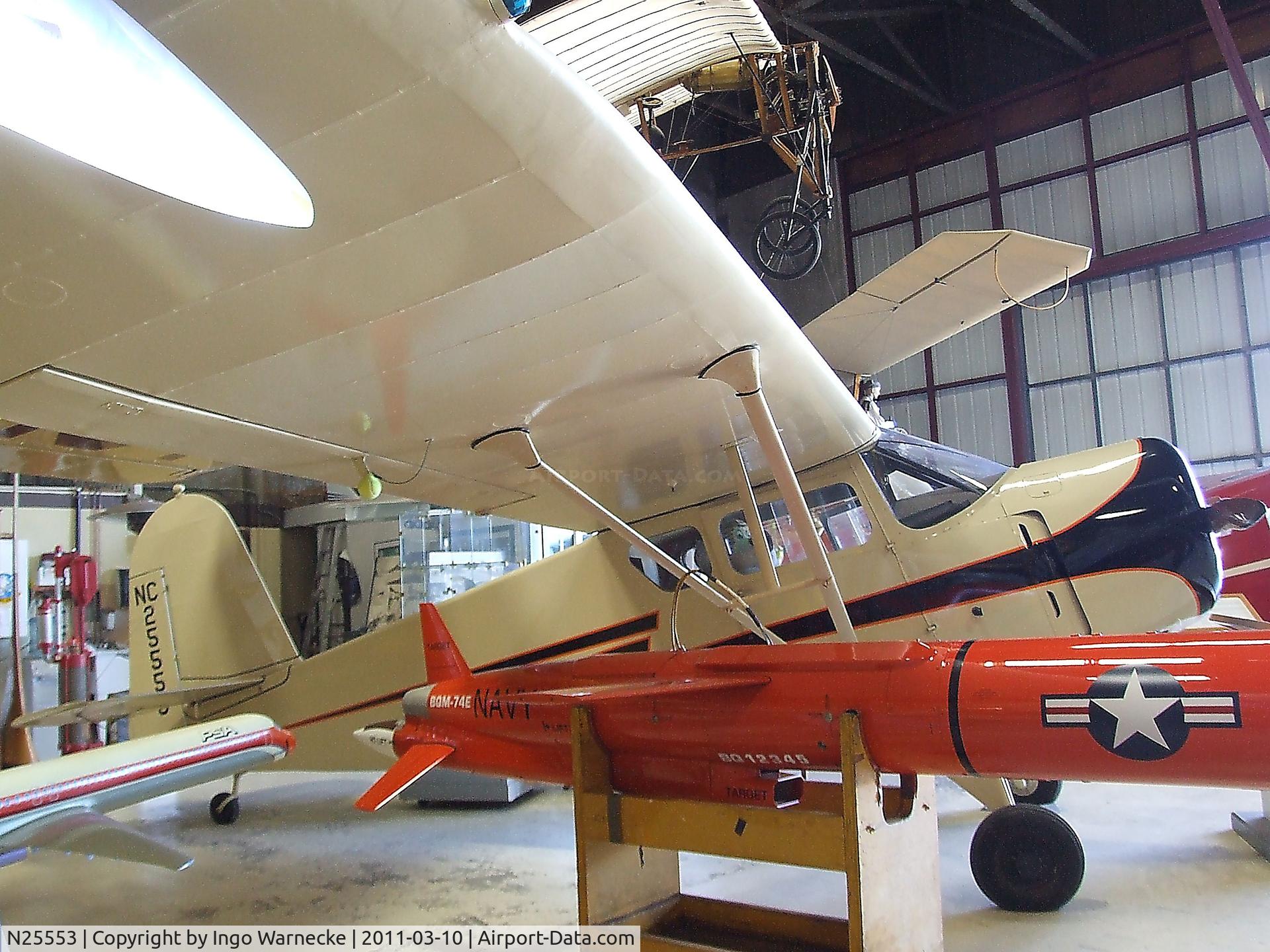 N25553, 1940 Rearwin Cloudster 8135 C/N 829, Rearwin 8135 Cloudster at the San Diego Air & Space Museum's Gillespie Field Annex, El Cajon CA