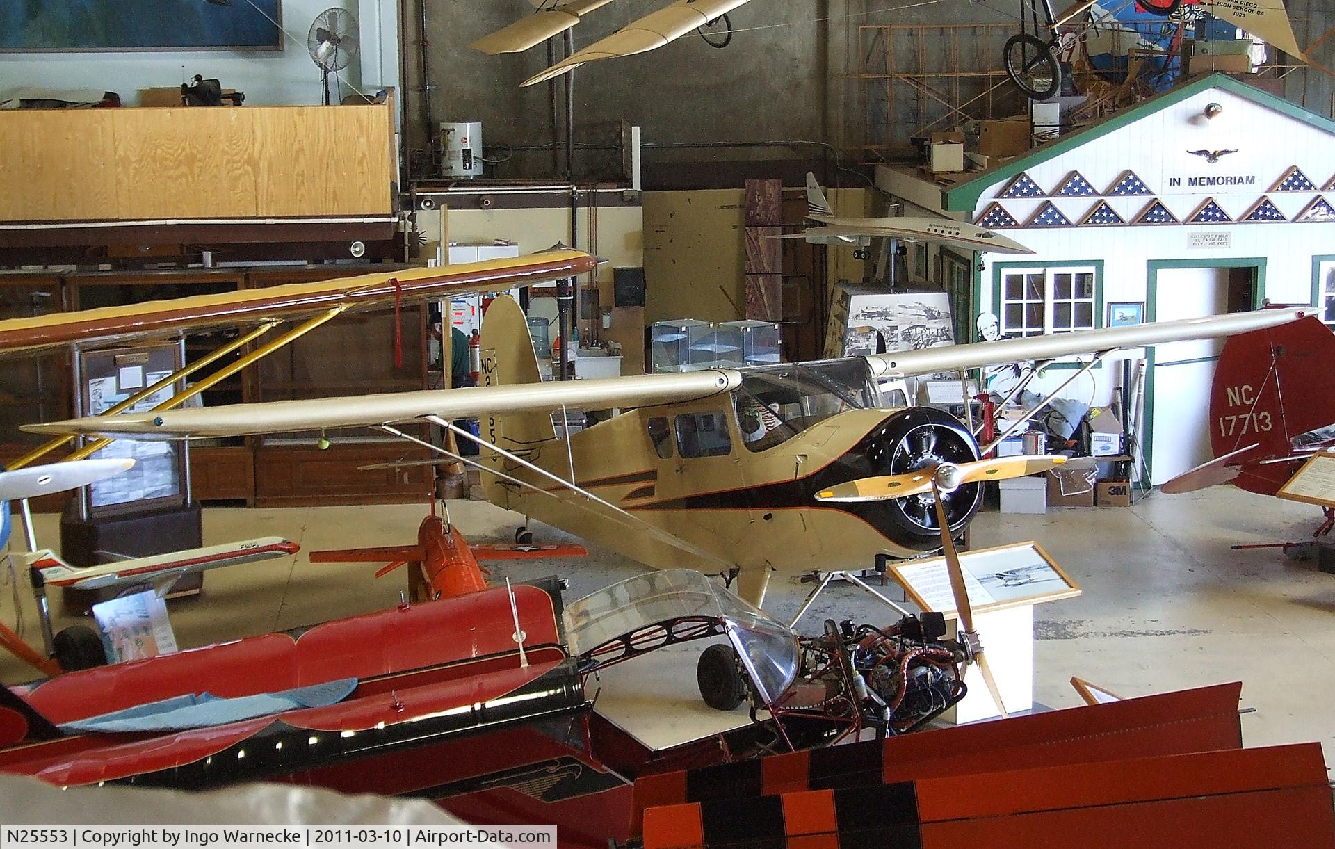 N25553, 1940 Rearwin Cloudster 8135 C/N 829, Rearwin 8135 Cloudster at the San Diego Air & Space Museum's Gillespie Field Annex, El Cajon CA