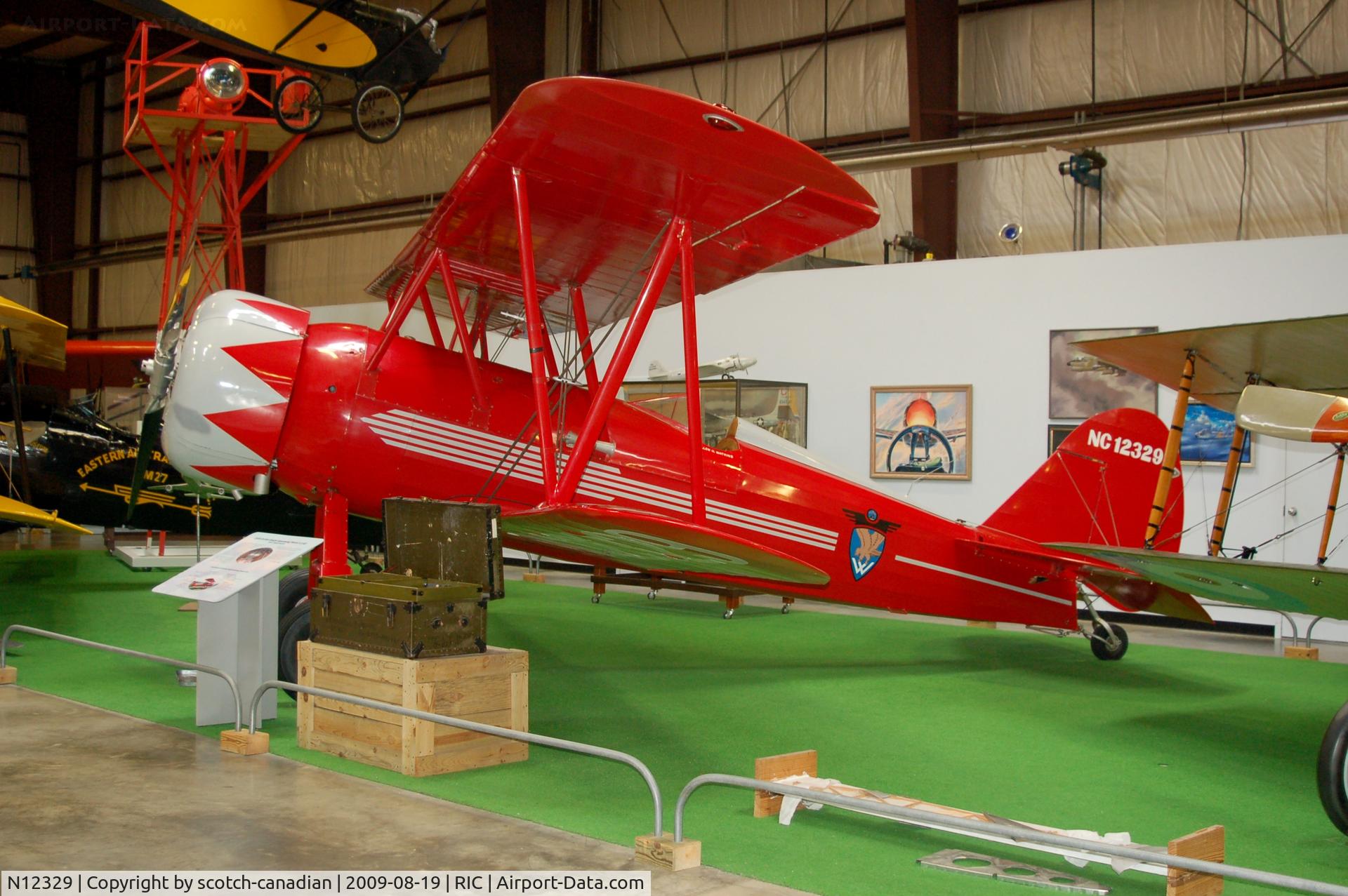 N12329, Curtiss-Wright Travel Air A-14-D C/N 2009, 1936 Curtiss-Wright Speedwing Model A-14D at the Virginia Aviation Museum, Richmond International Airport, Richmond, VA