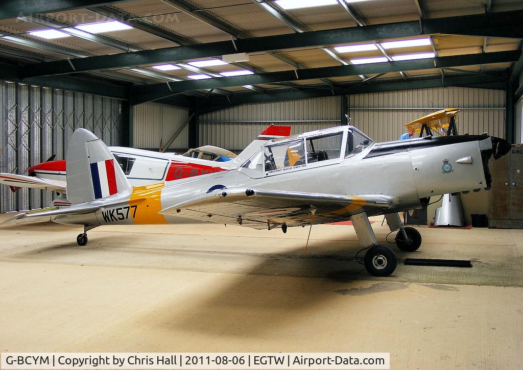 G-BCYM, 1950 De Havilland DHC-1 Chipmunk T.10 C/N C1/0598, Oaksey Park resident