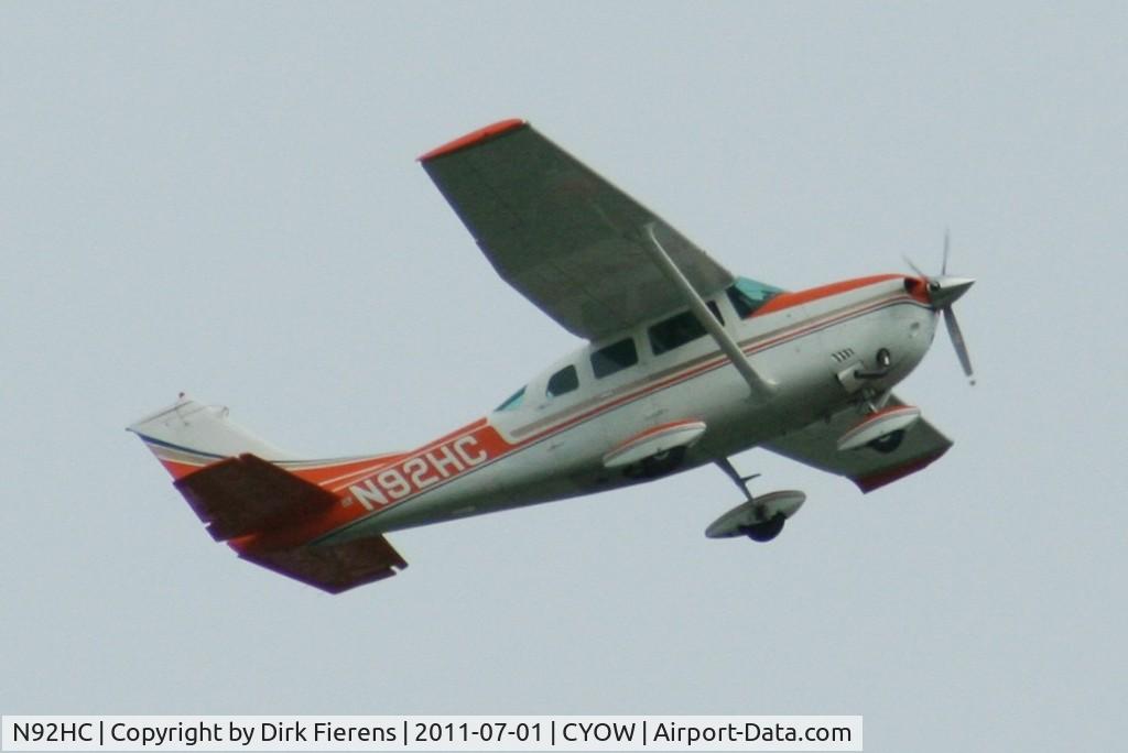 N92HC, 1974 Cessna TU206F Turbo Stationair C/N U20602546, Departing from rwy 7.