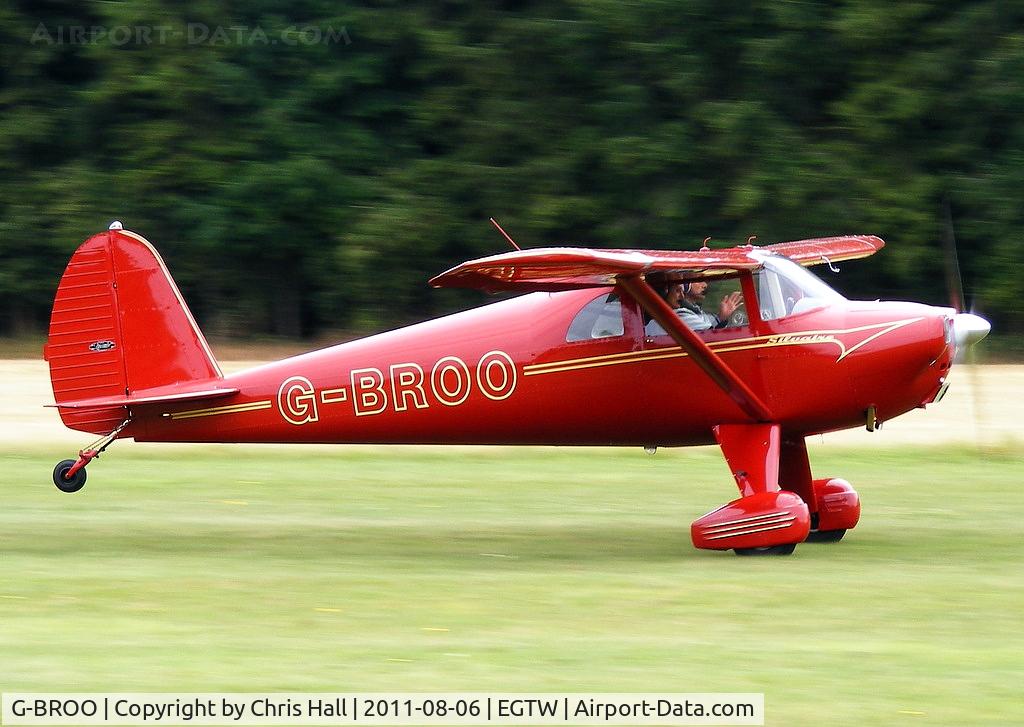 G-BROO, 1948 Luscombe 8E Silvaire C/N 6154, at the Luscombe fly-in at Oaksey Park
