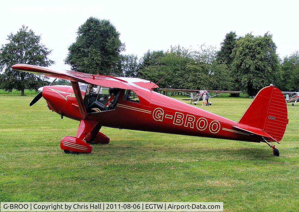 G-BROO, 1948 Luscombe 8E Silvaire C/N 6154, at the Luscombe fly-in at Oaksey Park
