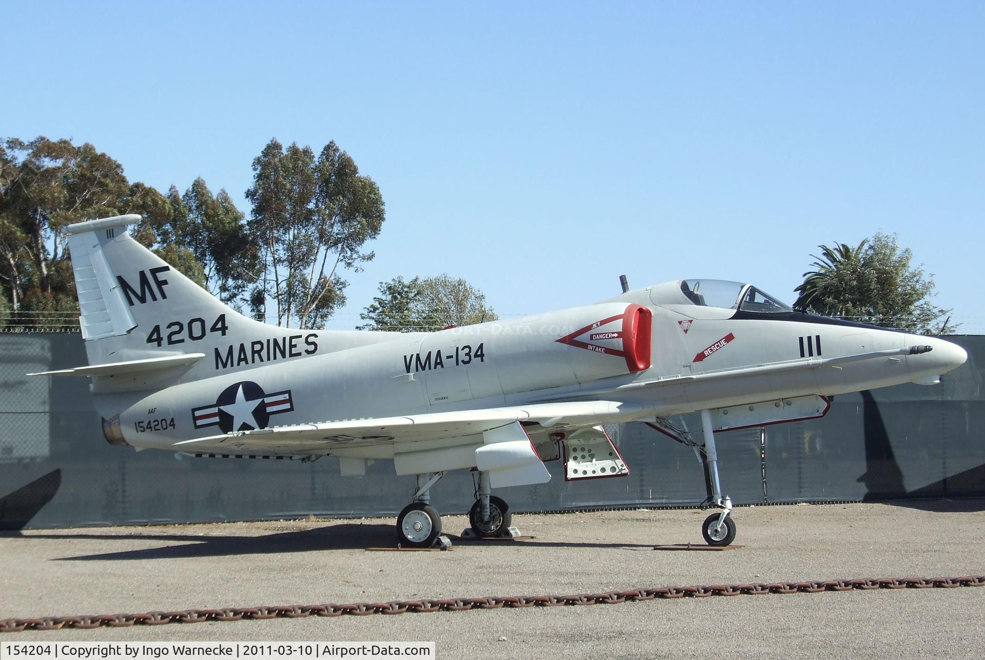 154204, Douglas A-4F Skyhawk C/N 13661, Douglas A-4F Skyhawk at the Flying Leatherneck Aviation Museum, Miramar CA