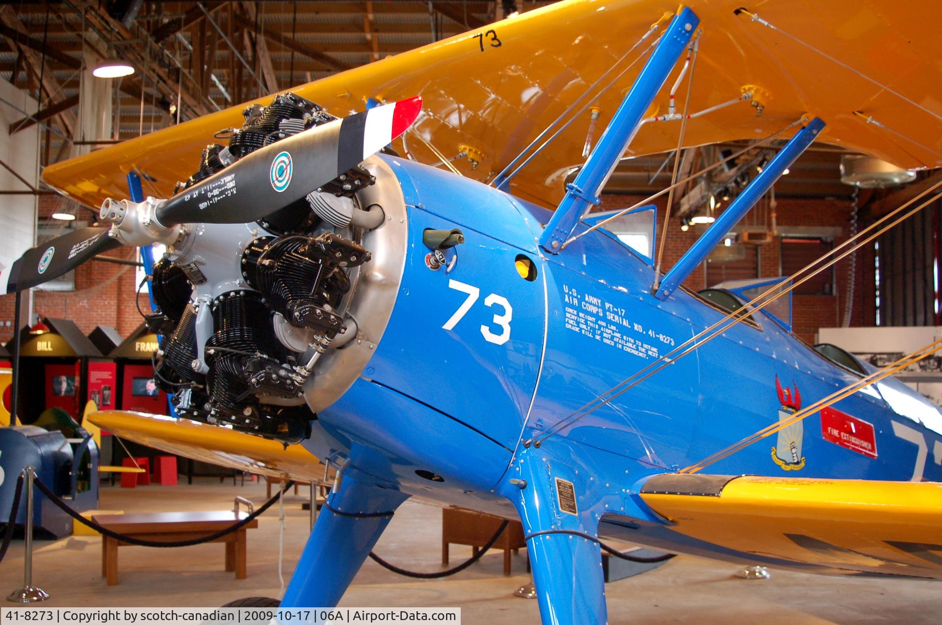 41-8273, Boeing PT-17 Kaydet (A75N1) C/N 75-1832, Boeing-Stearman PT-17 at the Tuskegee Airman National Historic Site, Moton Field Municipal Airport, Tuskegee, AL