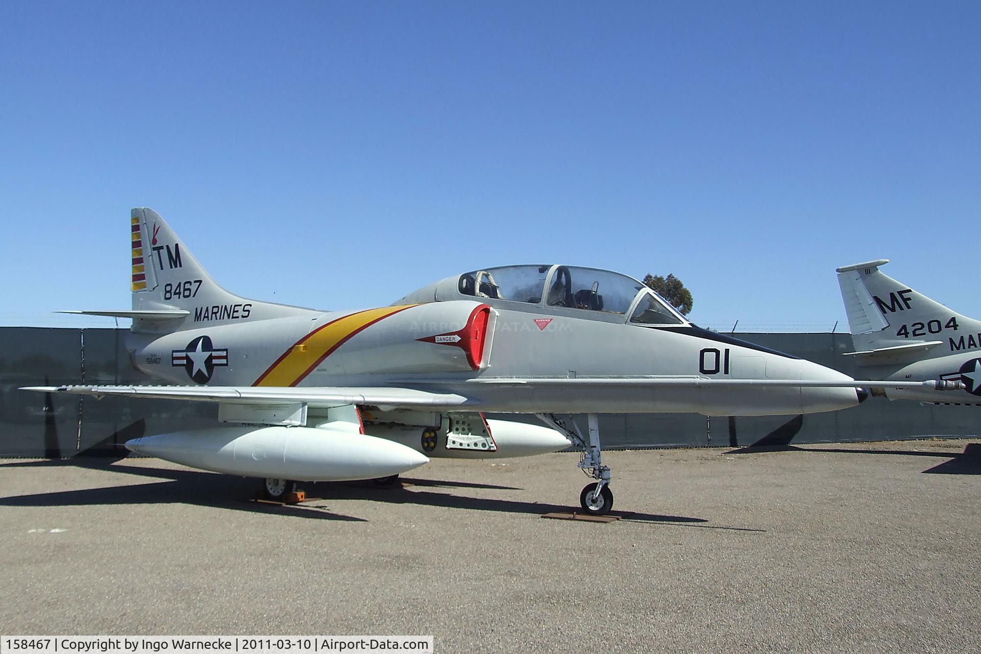 158467, Douglas TA-4J Skyhawk C/N 14272, Douglas TA-4J Skyhawk at the Flying Leatherneck Aviation Museum, Miramar CA