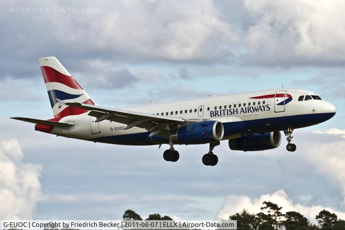 G-EUOC, 2001 Airbus A319-131 C/N 1537, on final RW24
