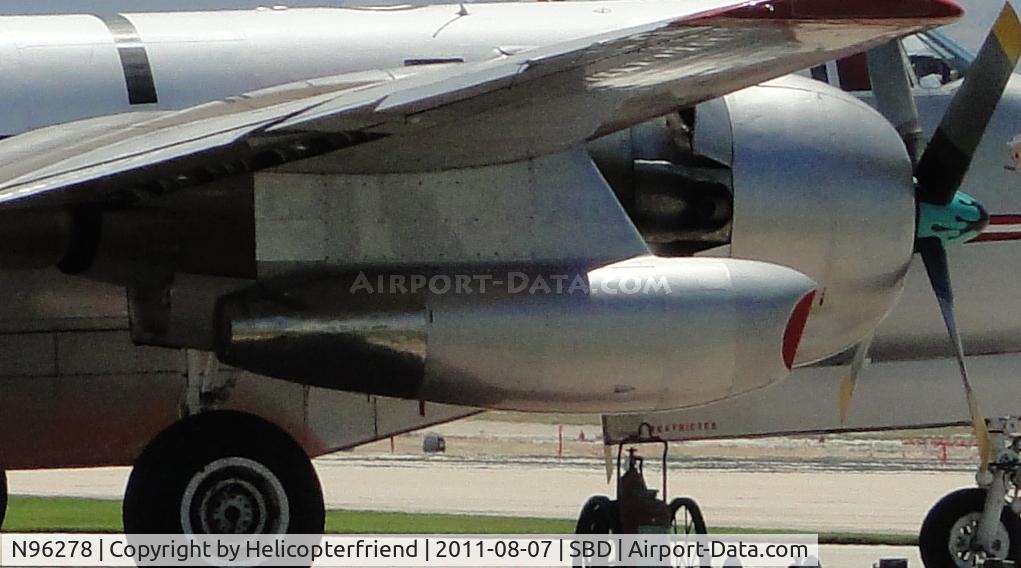 N96278, Lockheed P2V-5F Neptune C/N 426-5340, Modified with two J34 turbojet engines to increase power on take-off, J34 engines and R-3350 have a common fuel system burning AvGas rather than jet fuel