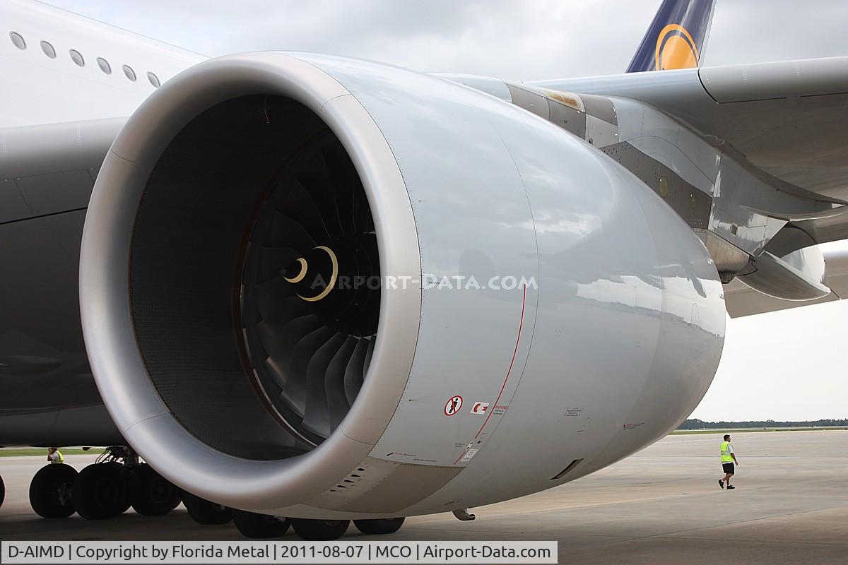 D-AIMD, 2010 Airbus A380-841 C/N 048, The engines are huge, about the diameter around of a 737 fuselage