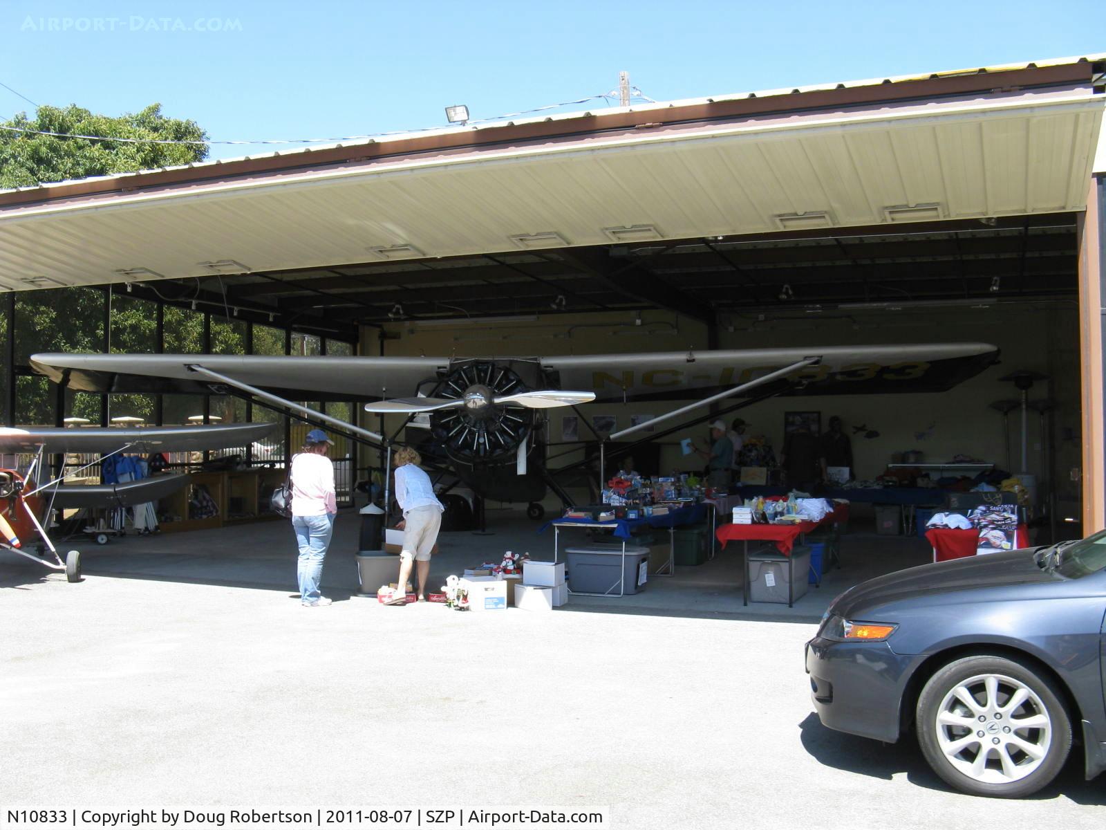 N10833, 1931 Stinson JR. S C/N 8027, 1931 Stinson JUNIOR S, Lycoming R-680-E 215 Hp 9 cylinder radial. Gift of Clay Lacy to Aviation Museum of Santa Paula. Thank you, Clay!