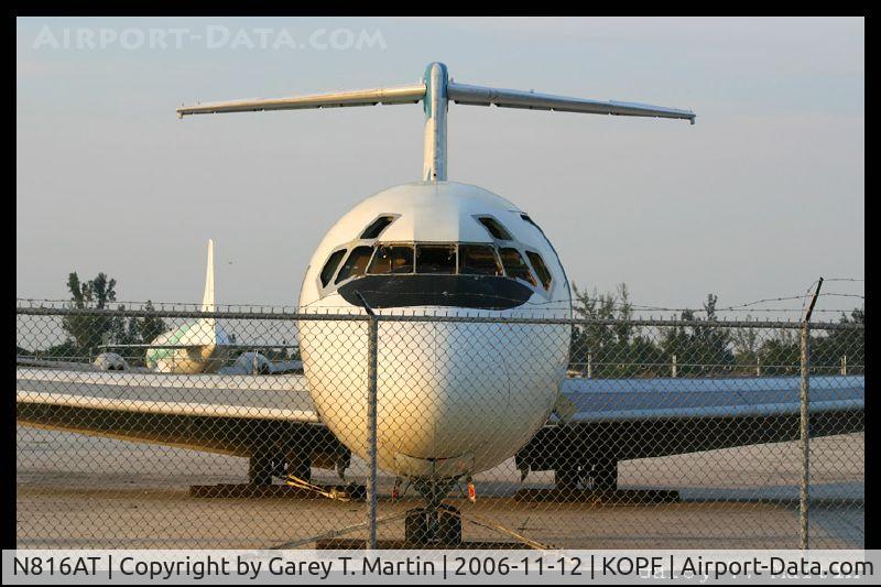 N816AT, 1970 Douglas DC-9-32 C/N 47445, Damaged on 11/29/2000 (fire in cargo area) and was stored at KOPF on 09/2002.