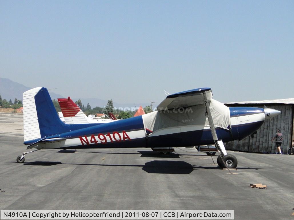 N4910A, 1956 Cessna 180 C/N 32307, Covered and tied down in transient parking