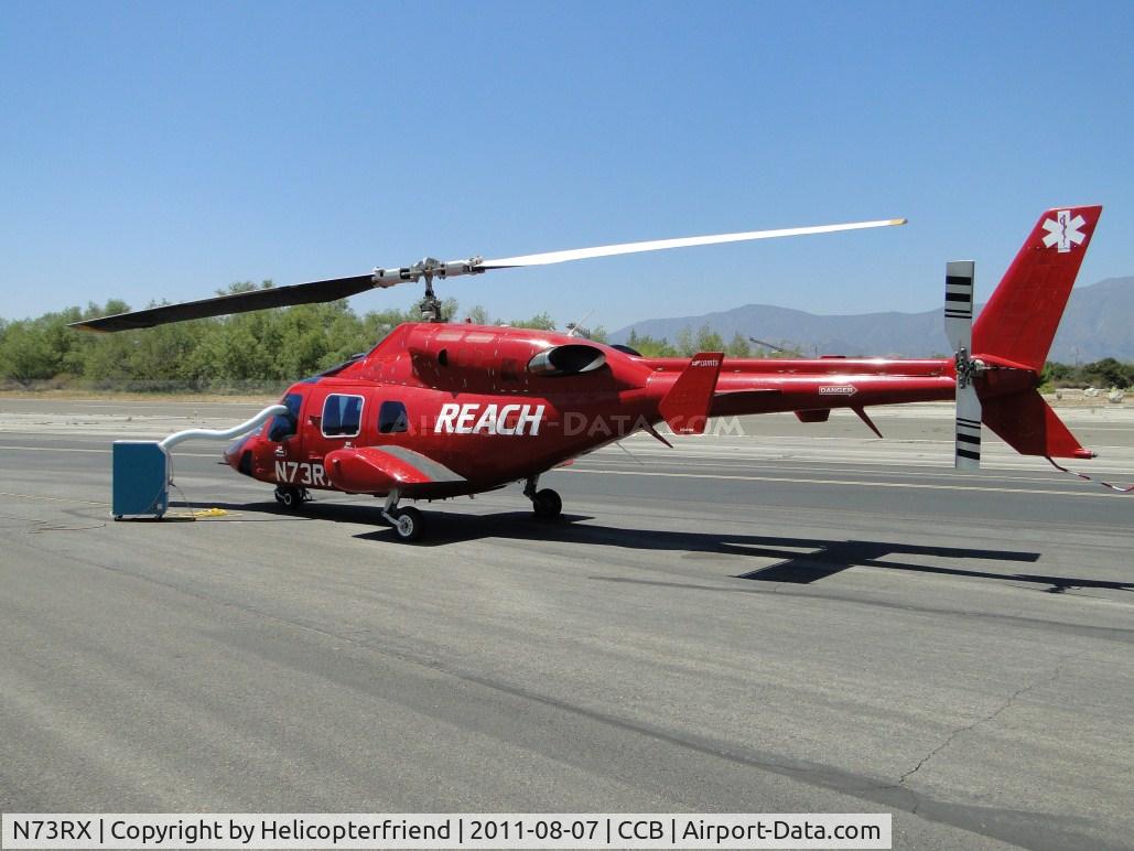 N73RX, 1980 Bell 222 C/N 47033, Awaiting for a call out, air conditioner hooked through window