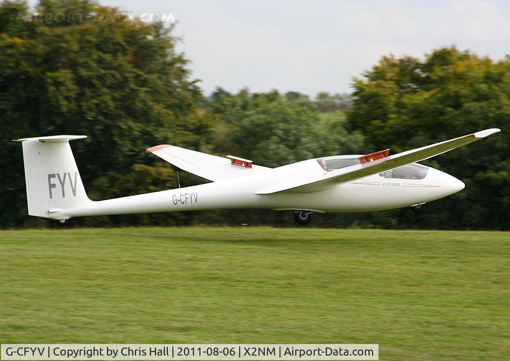 G-CFYV, 1990 Schleicher ASK-21 C/N 21468, at the Bristol Gliding Club, Nympsfield