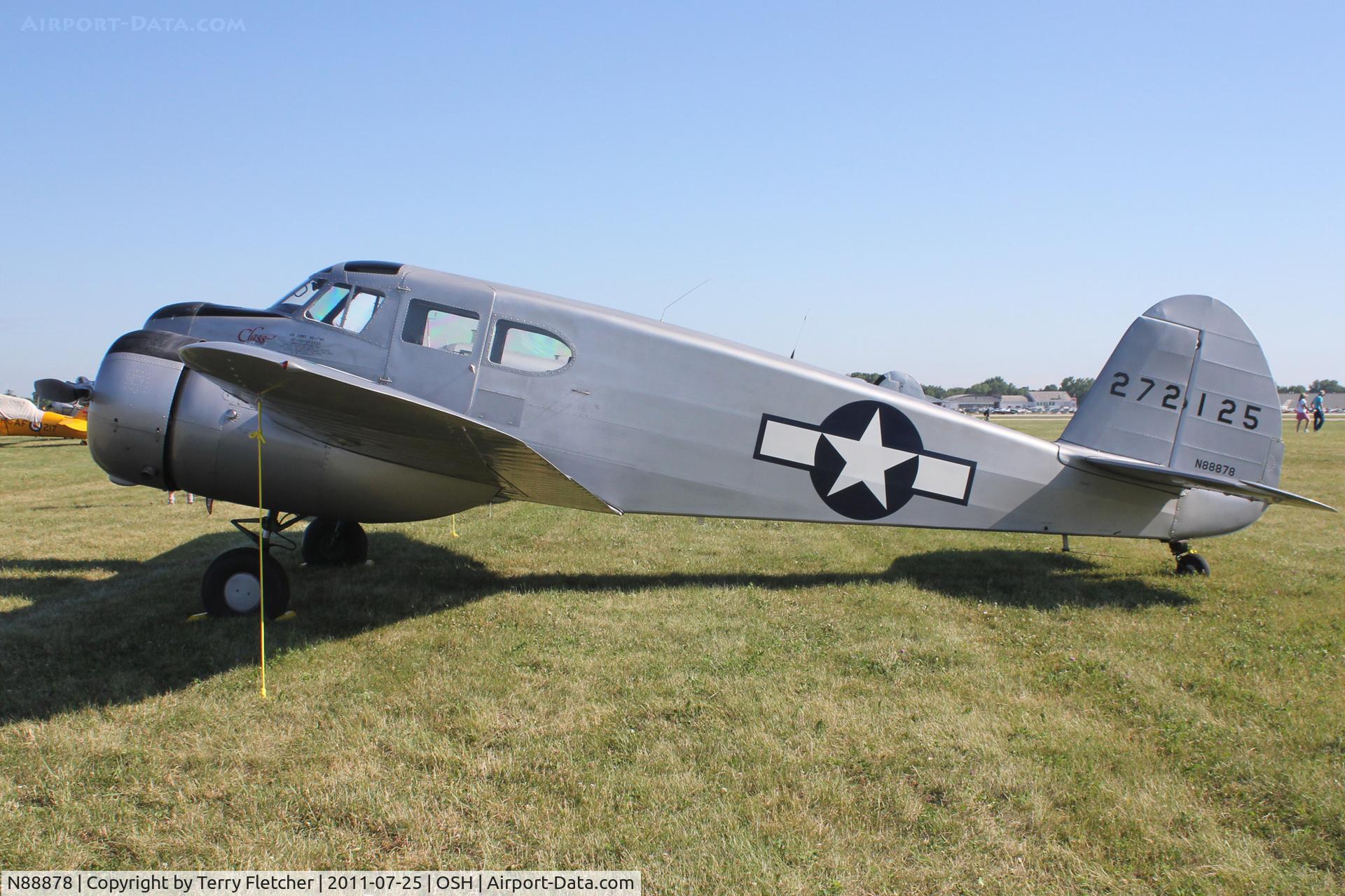 N88878, 1943 Cessna UC-78C (T-50) Bobcat C/N 4121, 1943 Cessna T-50, c/n: 4121 at 2011 Oshkosh