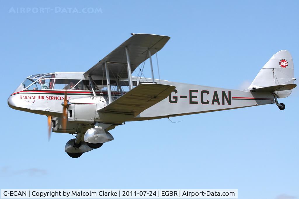 G-ECAN, 1943 De Havilland Australia DH-84 Dragon 3 C/N DHA2048, De havilland D-84 Dragon at Breighton Airfield's Wings & Wheels Weekend, July 2011.