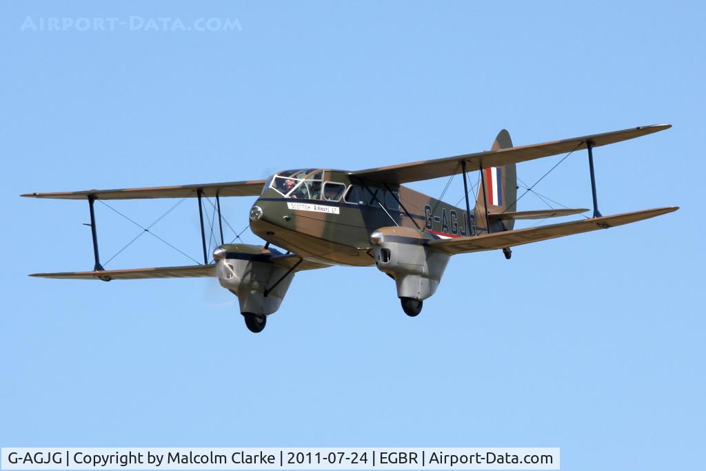 G-AGJG, 1941 De Havilland DH-89A Dominie/Dragon Rapide C/N 6517, De Havilland DH89A Dragon Rapide at Breighton Airfield's Wings & Wheels Weekend, July 2011.