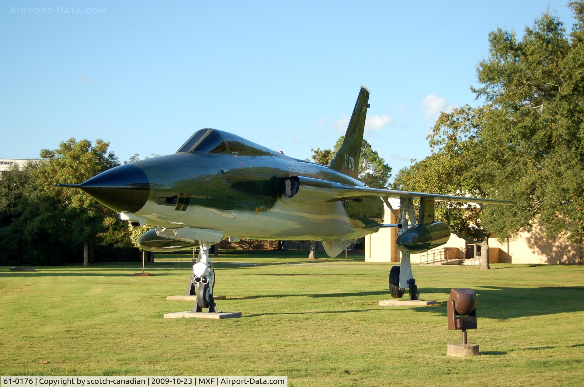 61-0176, 1961 Republic F-105-D-25-RE Thunderchief C/N D371, 1961 Republic F-105-D-25-RE Thunderchief on display at Maxwell AFB, Montgomery, AL