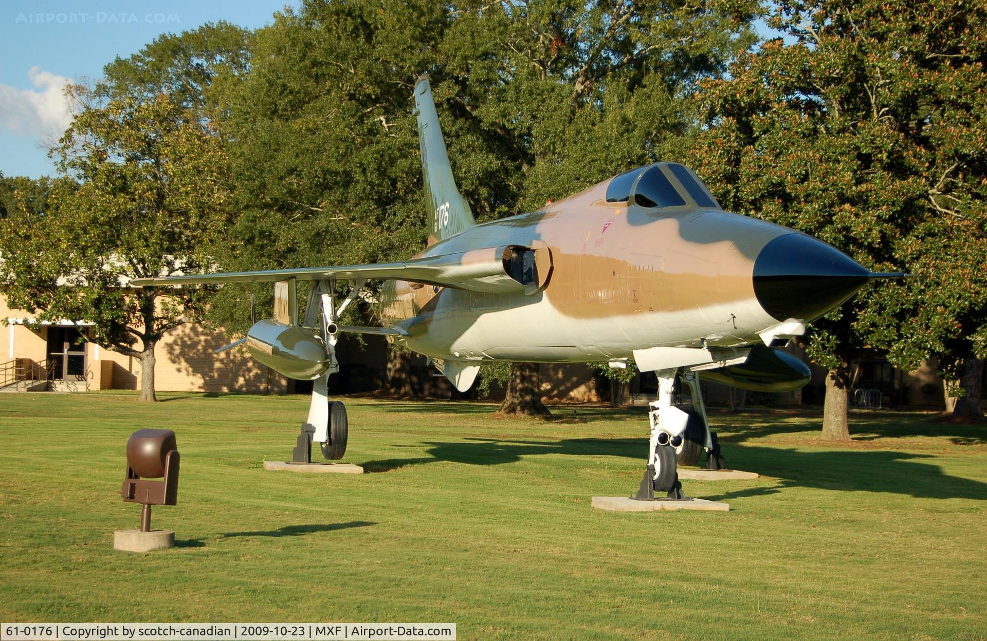 61-0176, 1961 Republic F-105-D-25-RE Thunderchief C/N D371, 1961 Republic F-105-D-25-RE Thunderchief on display at Maxwell AFB, Montgomery, AL