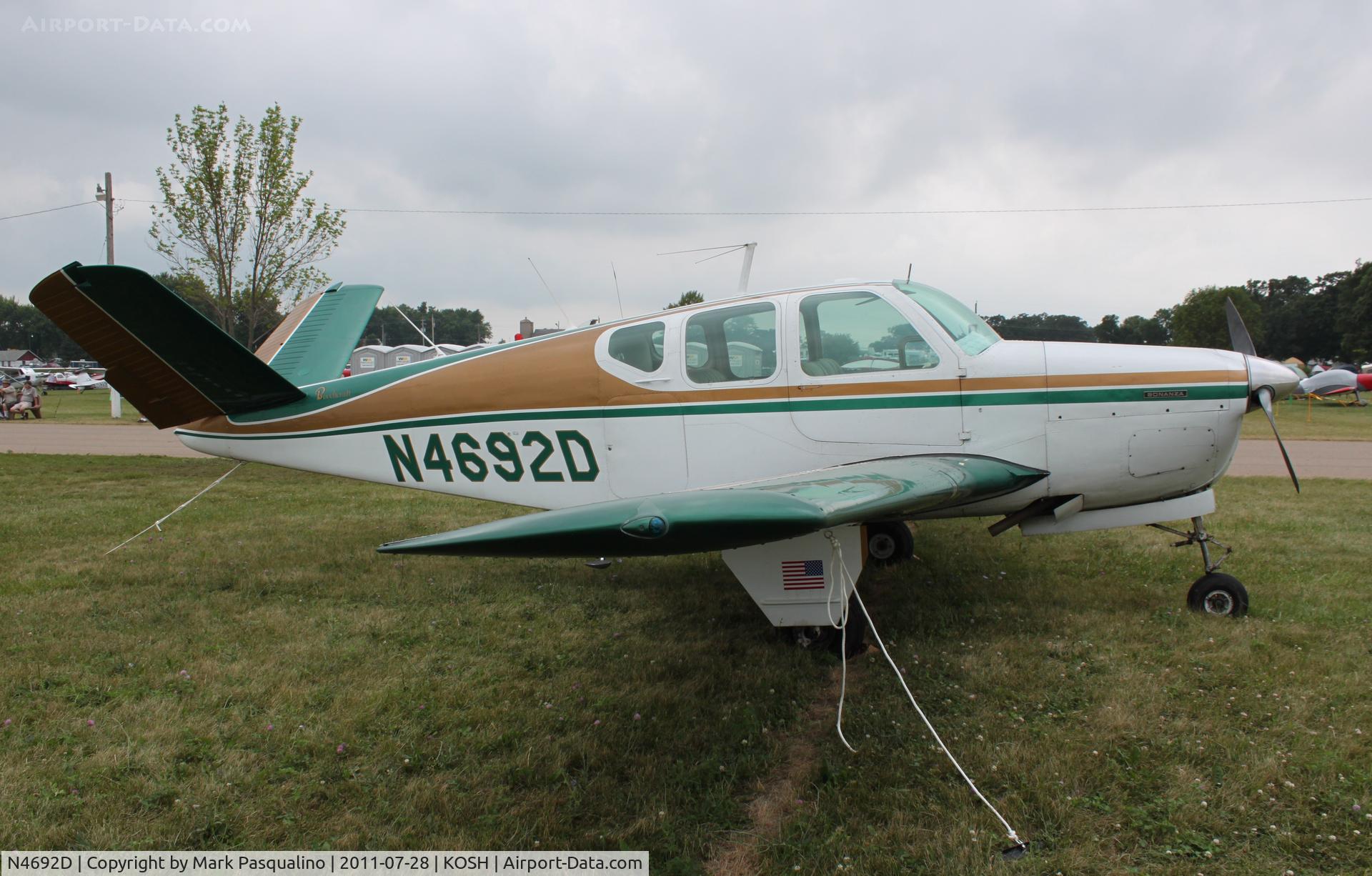 N4692D, 1957 Beech H35 Bonanza C/N D-4911, Beech H35