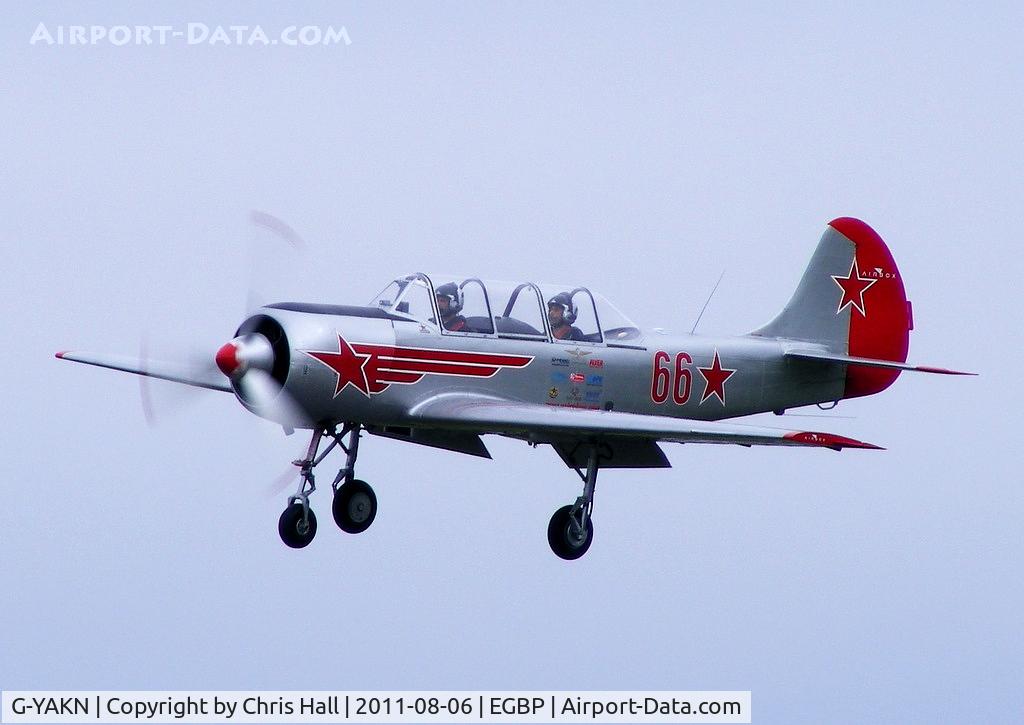 G-YAKN, 1985 Bacau Yak-52 C/N 855905, of the Yakovlevs display team