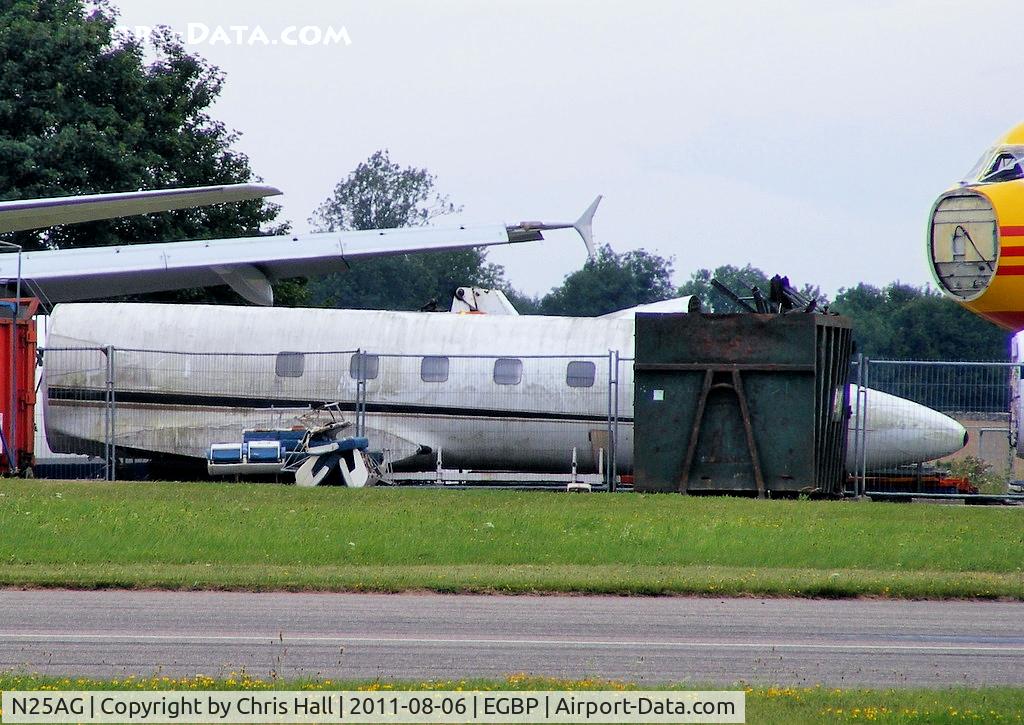 N25AG, Lockheed L-1329-25 JetStar II C/N 5202, originally dismantled at Kemble then stored at ASI Alton, now back in the scrapping area at Kemble