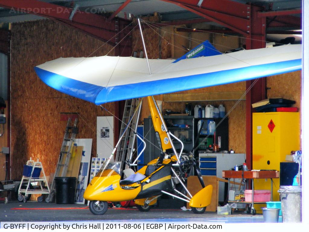 G-BYFF, 1999 Pegasus Quantum 15-912 C/N 7500, hangared at Kemble