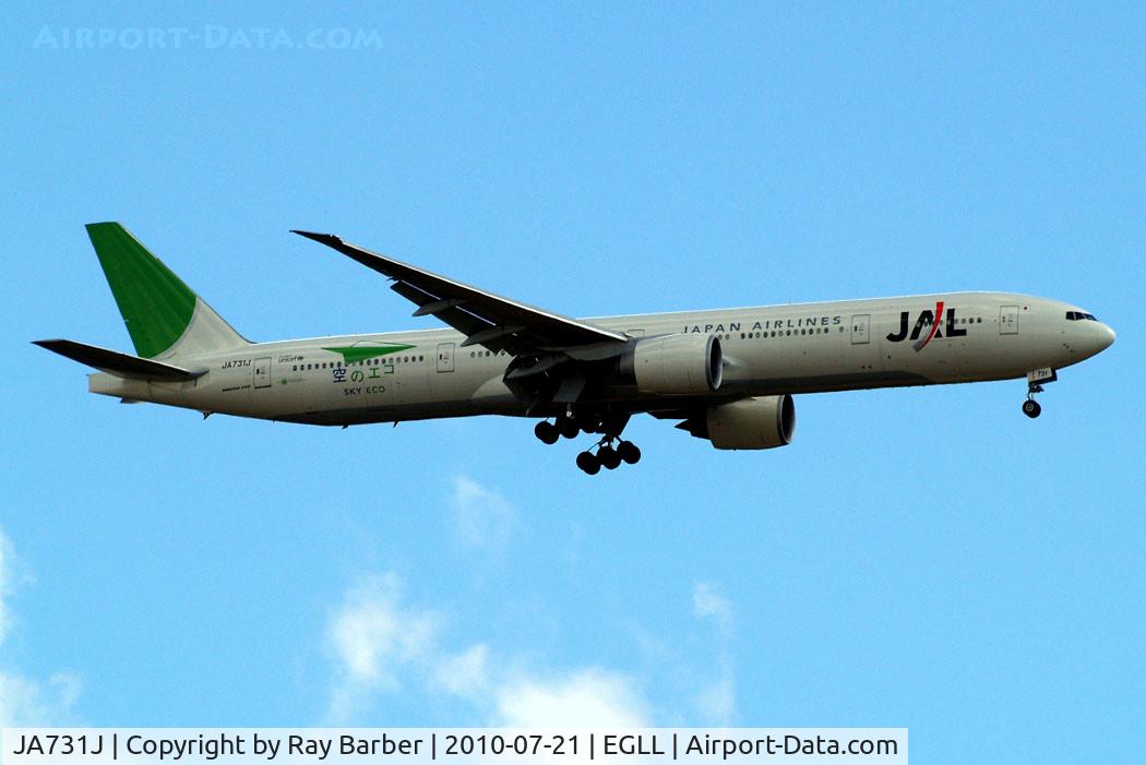 JA731J, 2003 Boeing 777-346/ER C/N 32431, Boeing 777-346ER [32431] (Japan Airlines) Heathrow~G 21/07/2010.