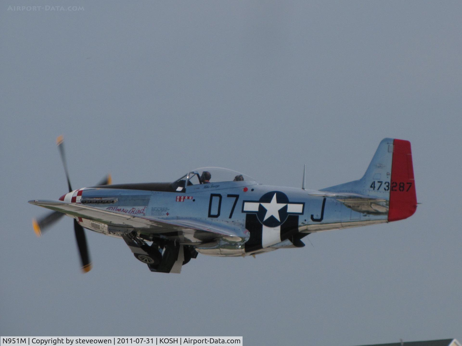 N951M, 1944 North American P-51D Mustang C/N 122-39746 (44-73287N), heading home from Oshkosh 2011