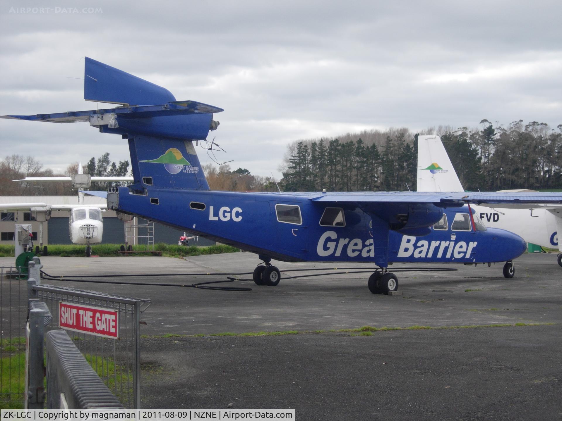 ZK-LGC, 1976 Britten-Norman BN-2A Mk.III-2 Trislander C/N 1042, Undergoing some maintenance at North Shore
