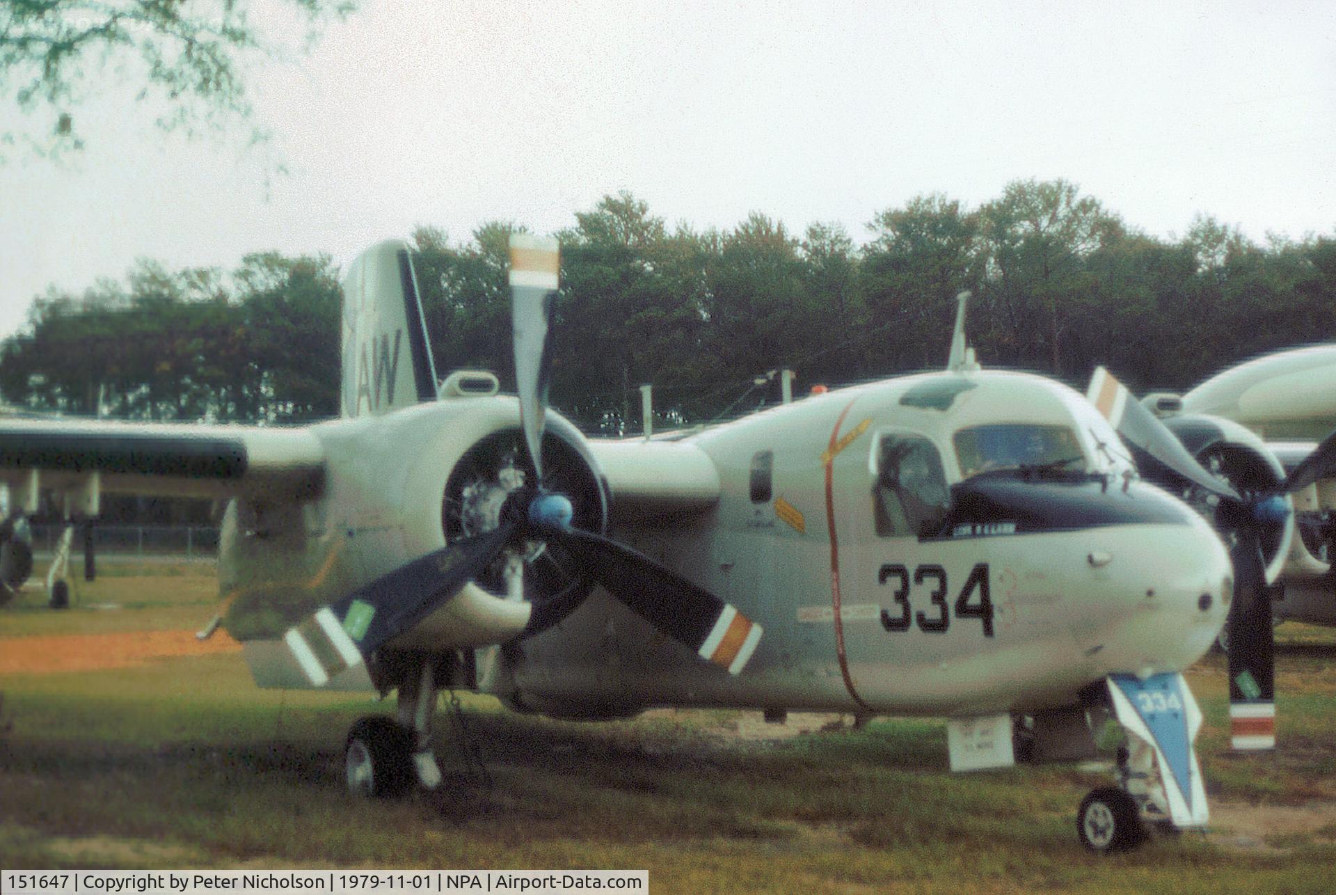 151647, Grumman S-2E Tracker C/N 180C, S-2E Tracker of Anti-Submarine Squadron VS-73 as displayed in November 1979 at the Pensacola Naval Air Museum.