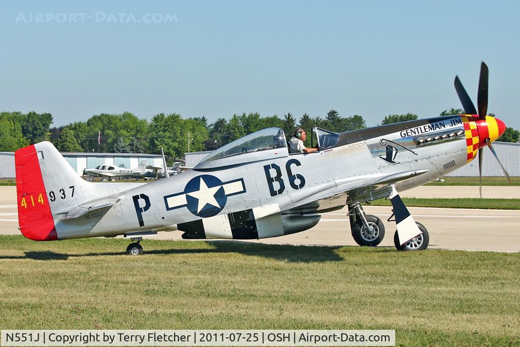 N551J, 1957 North American P-51D Mustang C/N 44-74230, 1957 North American/aero Classics P-51D, c/n: 44-74230 at 2011 Oshkosh