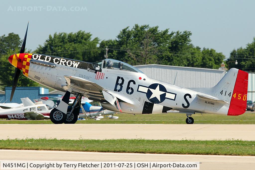 N451MG, 1944 North American P-51D Mustang C/N 44-74774, 1944 North American/aero Classics P-51D, c/n: 44-74774 arriving at 2011 Oshkosh