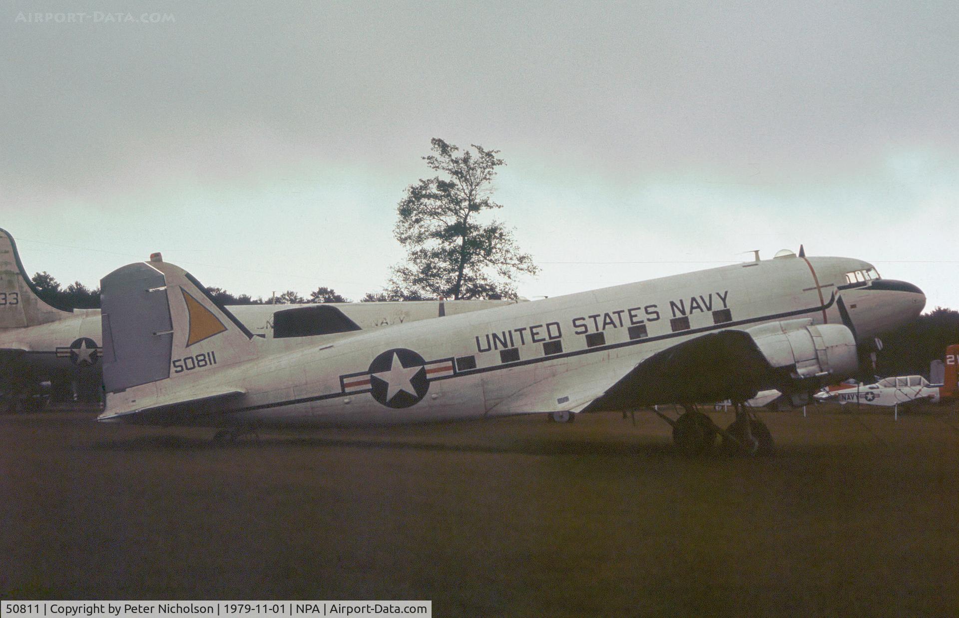 50811, 1943 Douglas C-47J Skytrain C/N 26703, C-47J Skytrain as seen at the Pensacola Naval Aviation Museum in November 1979.