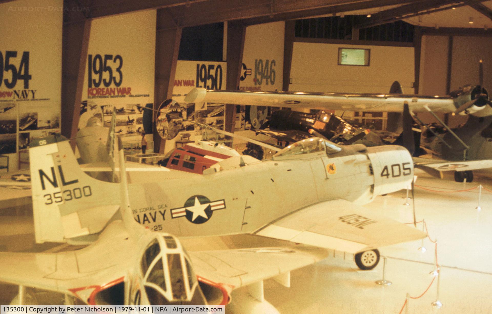 135300, Douglas A-1H Skyraider C/N 9944, A-1H Skyraider of Attack Squadron VA-25 as seen at the Pensacola Naval Aviation Museum in November 1979.