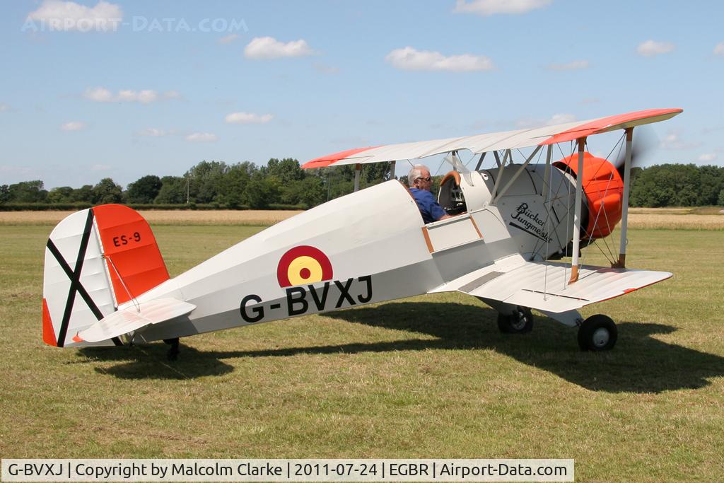 G-BVXJ, 1937 Bucker Bu-133C Jungmeister C/N E-19, Casa 1-131C Jungmeister at Breighton Airfield's Wings & Wheels Weekend, July 2011.