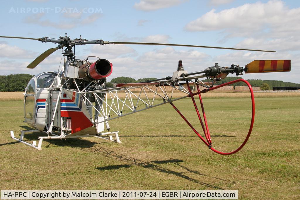 HA-PPC, 1960 Sud SA-313B Alouette II C/N 1500, Sud SA.318A Alouette II at Breighton Airfield's Wings & Wheels Weekend, July 2011.