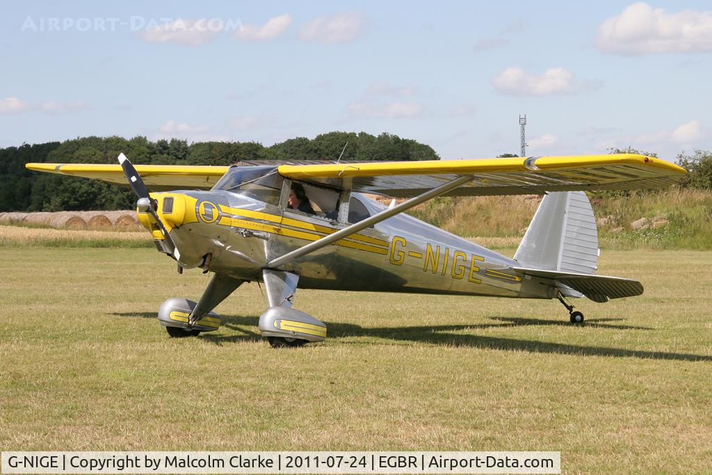 G-NIGE, 1946 Luscombe 8E Silvaire C/N 3525, Luscombe 8E Silvaire Deluxe at Breighton Airfield's Wings & Wheels Weekend, July 2011.