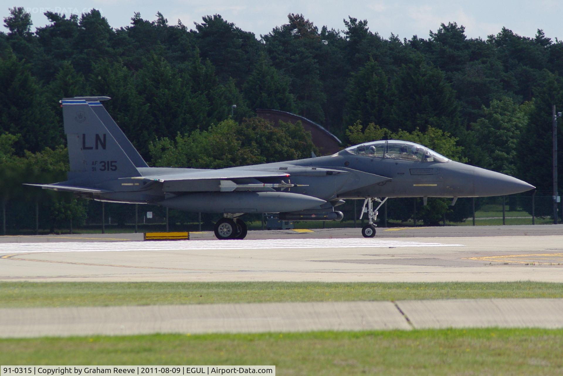91-0315, 1991 McDonnell Douglas F-15E Strike Eagle C/N 1222/E180, About to take off.
