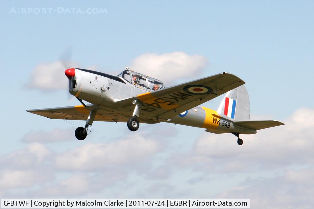 G-BTWF, 1951 De Havilland DHC-1 Chipmunk T.10 C/N C1/0564, De Havilland DHC-1 Chipmunk 22 at Breighton Airfield's Wings & Wheels Weekend, July 2011.
