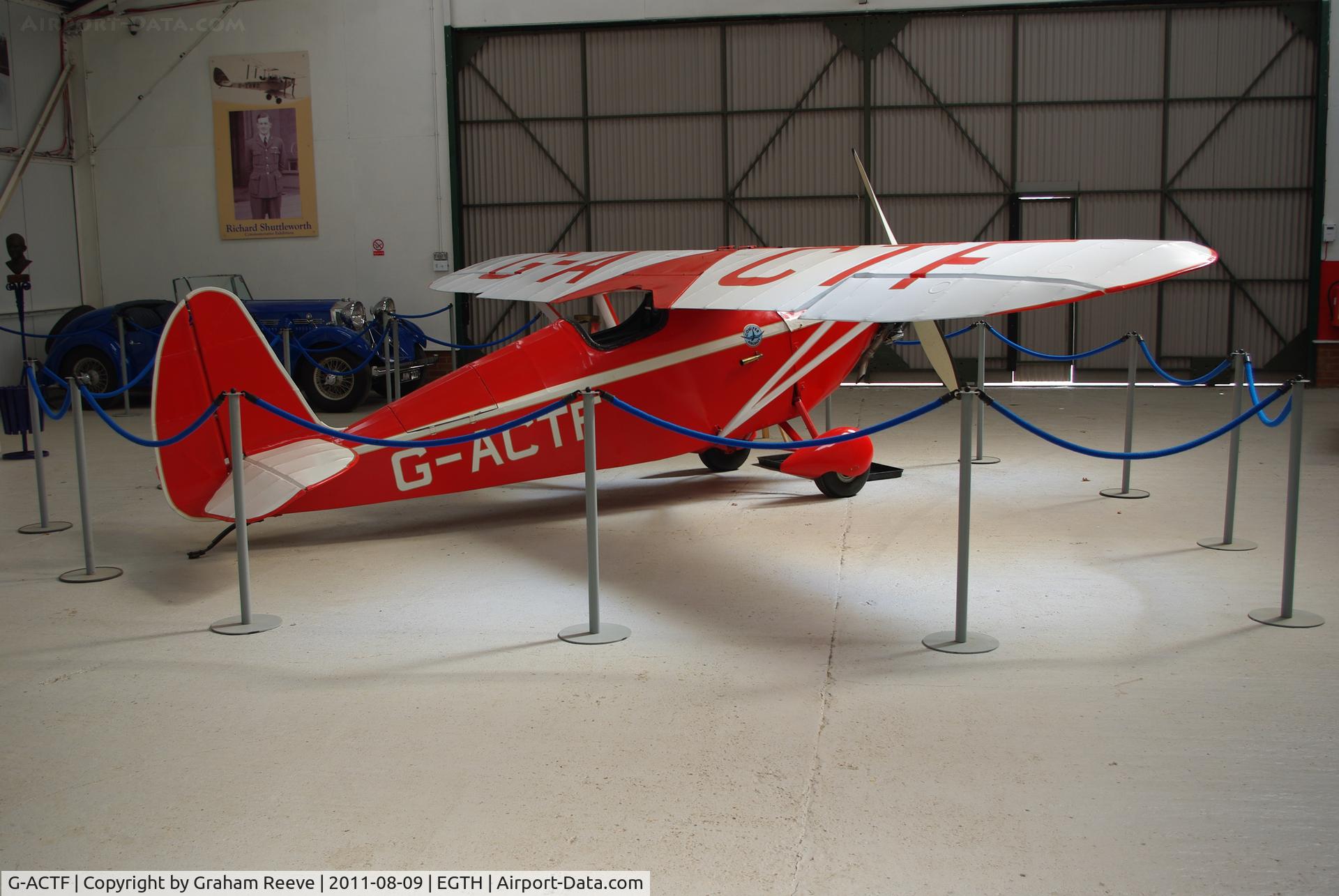 G-ACTF, 1932 Comper CLA-7 Swift C/N S32/9, On Display.