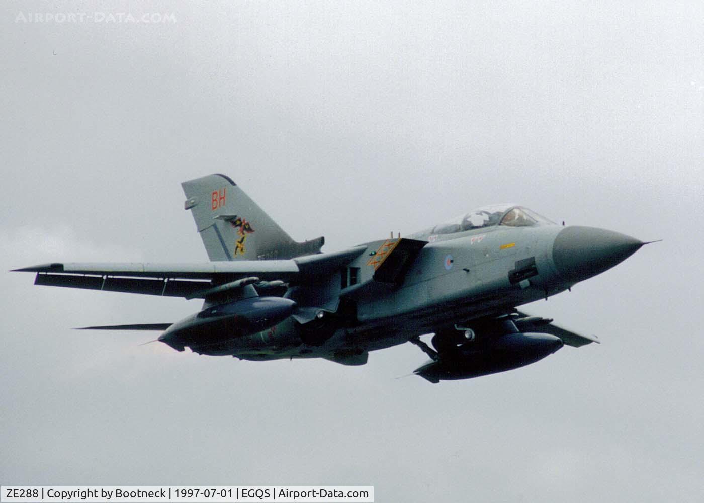ZE288, 1987 Panavia Tornado F.3 C/N 617/AS035/3275, RAF Tornado F.3 ZE288 coded BH of 29 Sqn pictured at RAF Lossiemouth (EGQS)