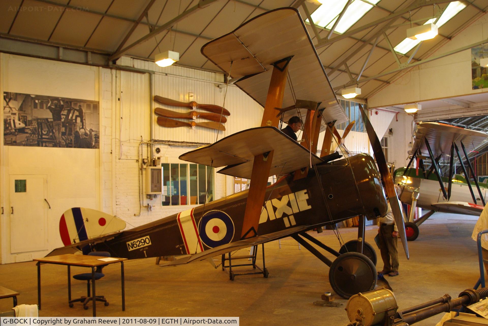 G-BOCK, 1980 Sopwith Triplane Replica C/N NAW-1, Being worked on.