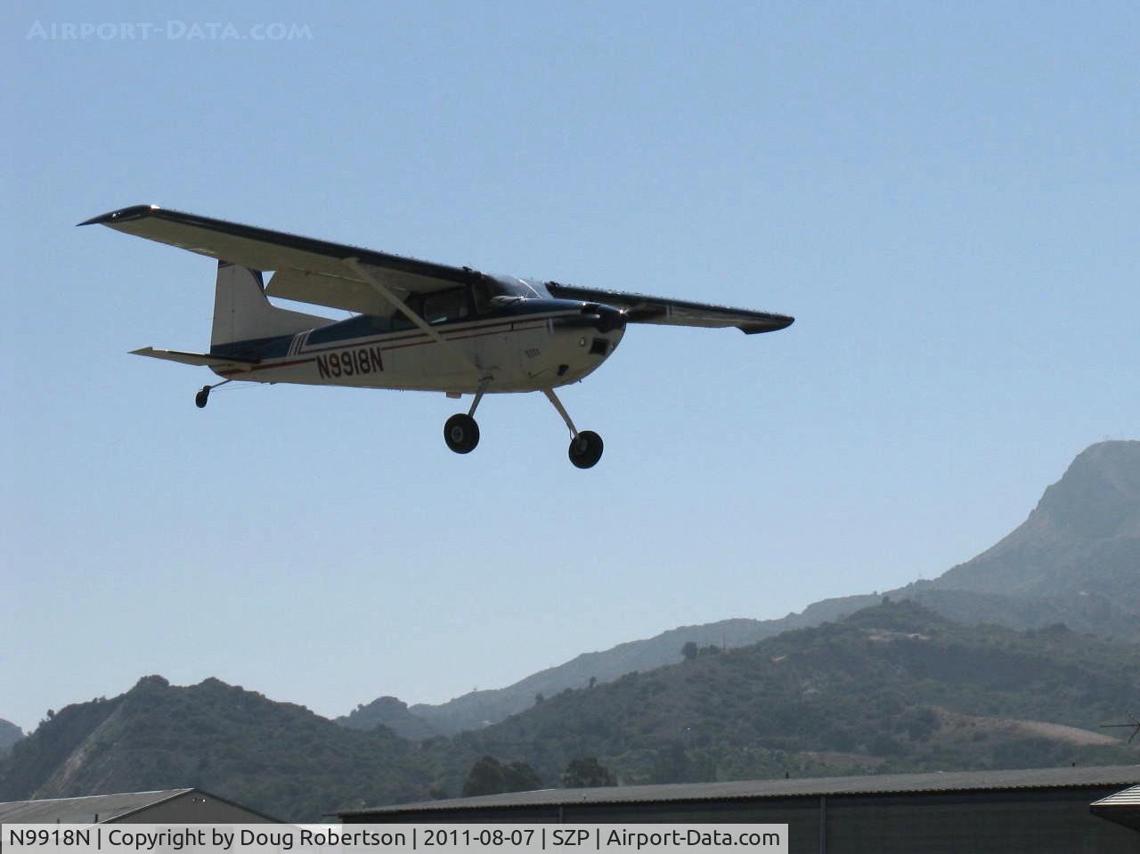 N9918N, 1975 Cessna 180J C/N 18052573, 1975 Cessna 180J SKYWAGON, Continental O-470 230 Hp, on final Rwy 22