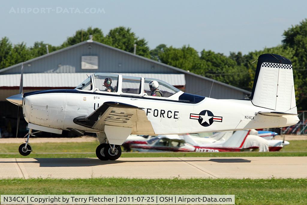 N34CX, 1958 Beech T-34A Mentor C/N CG-223, 1958 Beech T-34A, c/n: CG-223 ex Chilean AF 166 at 2011 Oshkosh