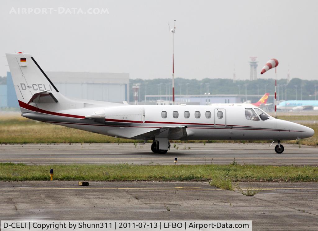 D-CELI, 2002 Cessna 550 Citation Bravo C/N 550-0998, Taxiing to the General Aviation area...