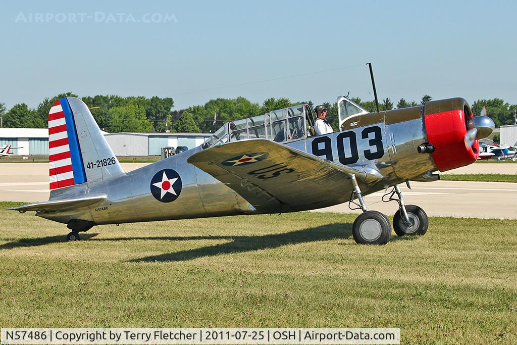 N57486, 1942 Consolidated Vultee BT-13A Valiant C/N 5665, 1942 Consolidated Vultee BT-13A, c/n: 5665
ex 41-21826
