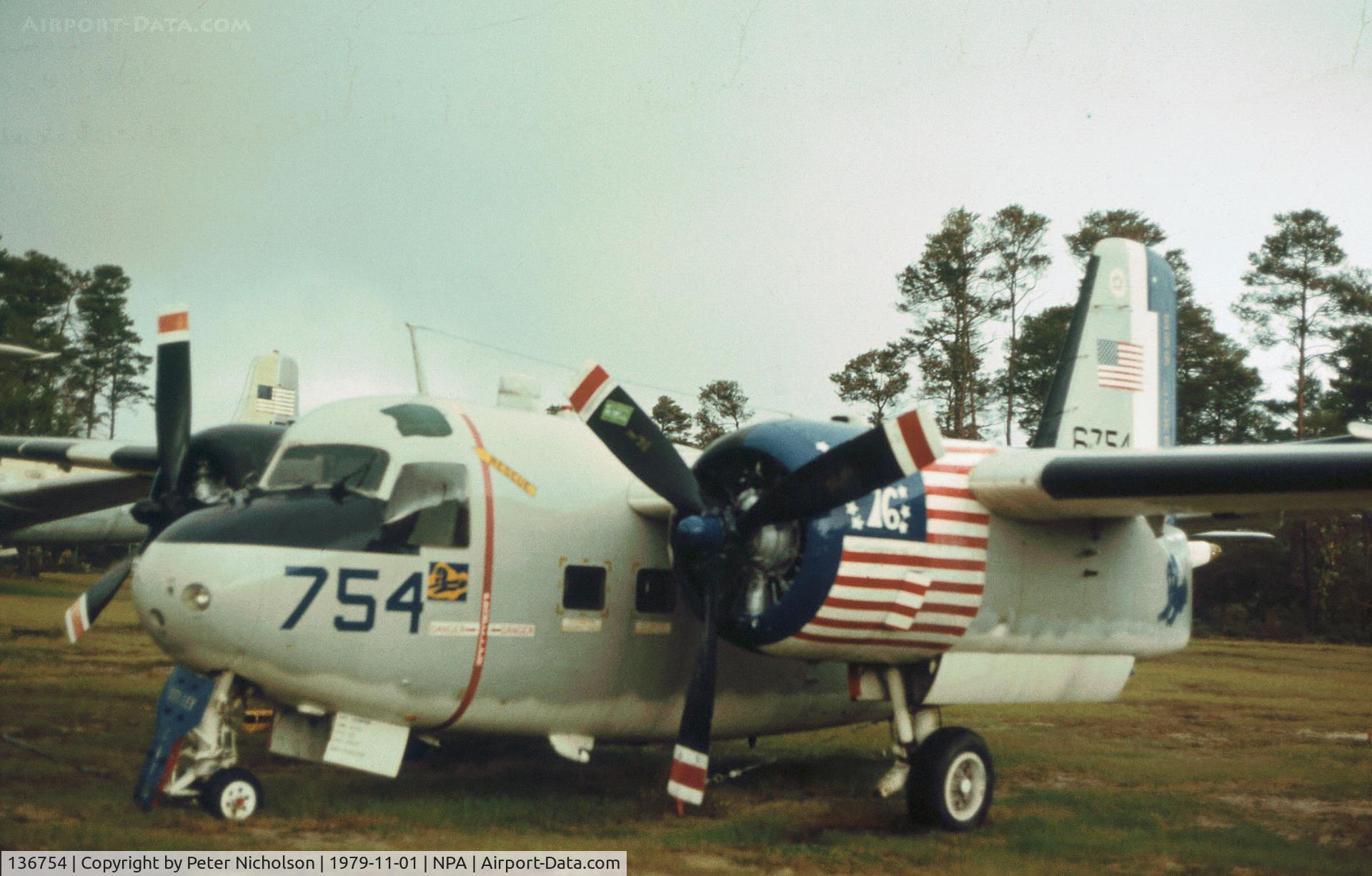136754, Grumman C-1A Trader C/N 7, C-1A Trader as displayed at the Pensacola Naval Aviation Museum in November 1979.