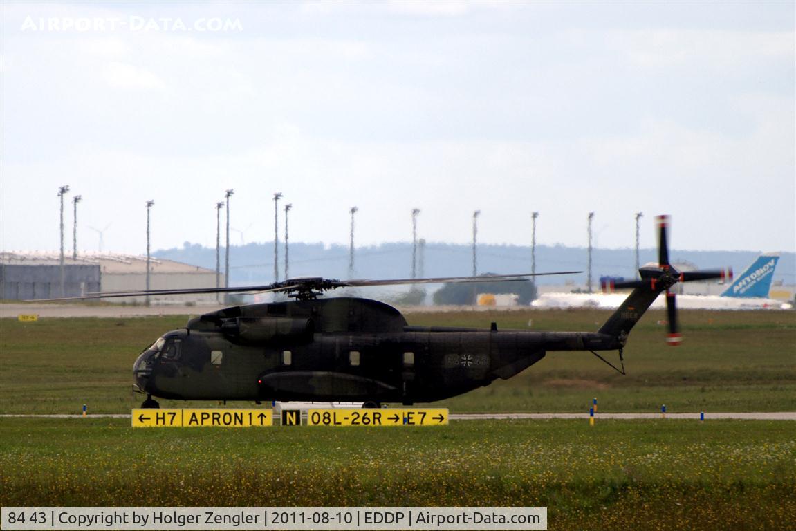 84 43, 1972 Sikorsky (VFW-Fokker) CH-53G C/N V65-041, GAF heli taxiing to rwy 26L for an airplane like take-off.